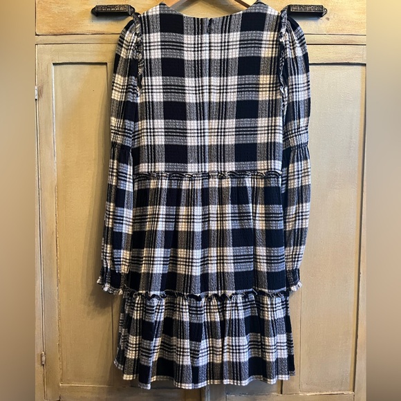 NWT 1.STATE Smock Detail Plaid Long Sleeve Minidress M - Picture 10 of 10